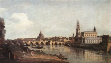 ベルナルド・ベロット Painting - アウグストゥス橋都市ベルナルド ベッロットとエルベ川の右岸からドレスデンの眺め